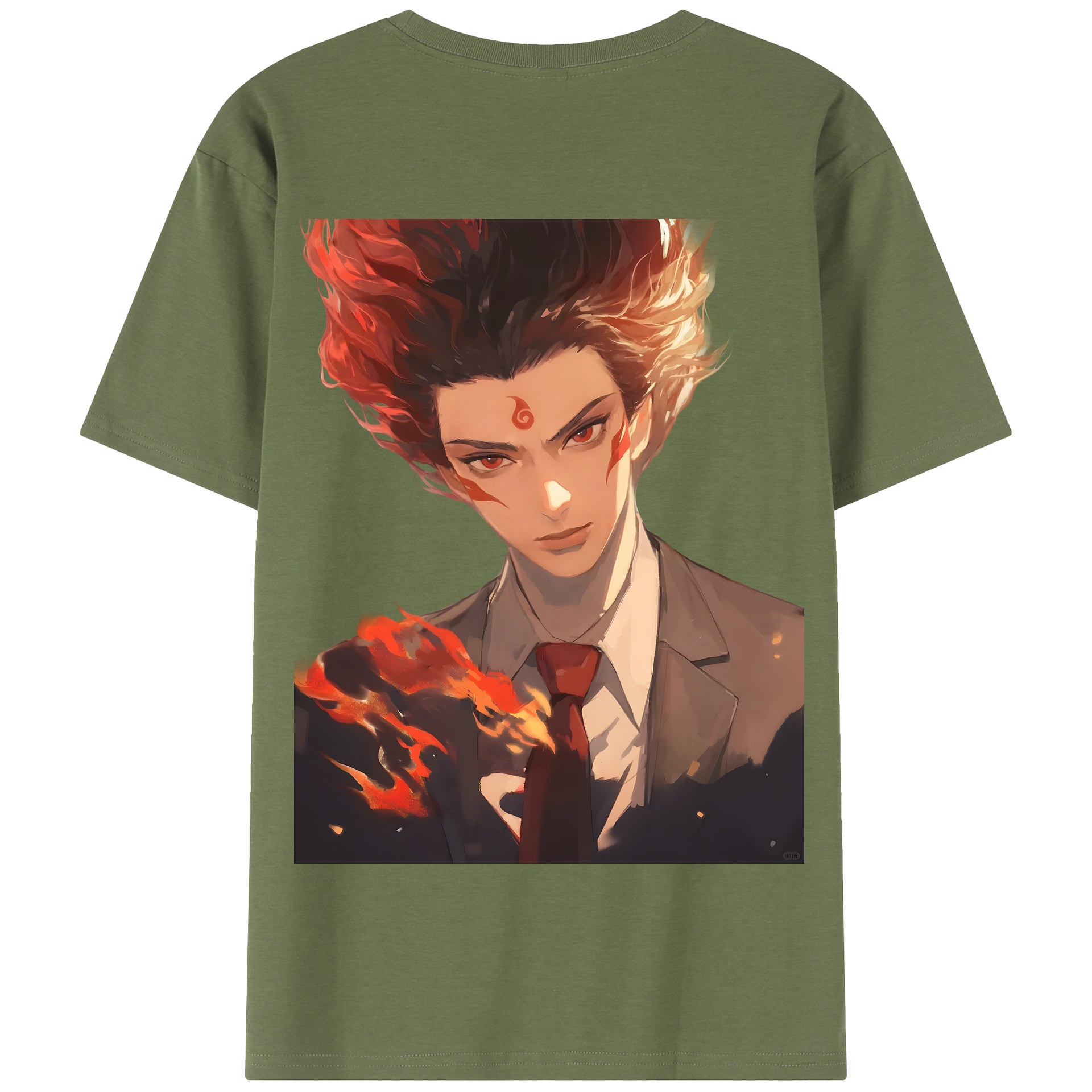 （画像用） Ne Zha 2 ナタ 魔童の大暴れ 綿100％半袖Tシャツ（背面プリント）